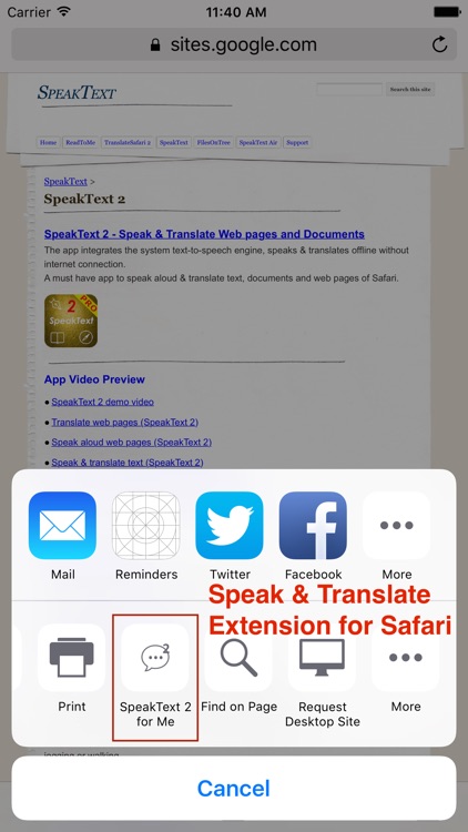 SpeakText 2 (Speak & Translate Text/Web/Doc)