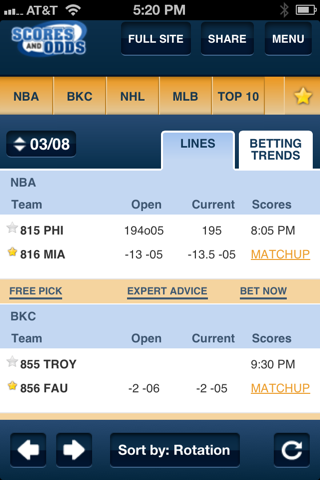 Scores and Odds Sports Betting screenshot 4