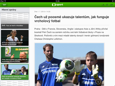 ČT sport pro iPad screenshot 2