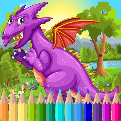 Color ME Fun Coloring Book Dragon for Girls Free iOS App