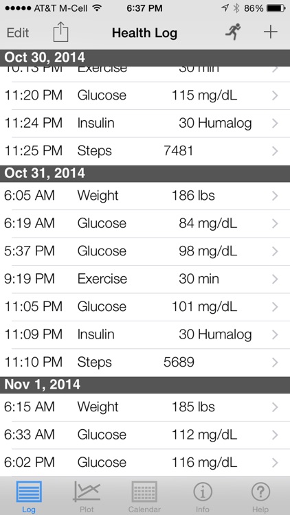 Health Stats Log