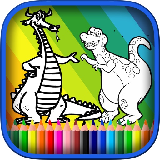 Coloring Book - Dragons and Dinosaurs FREE Icon