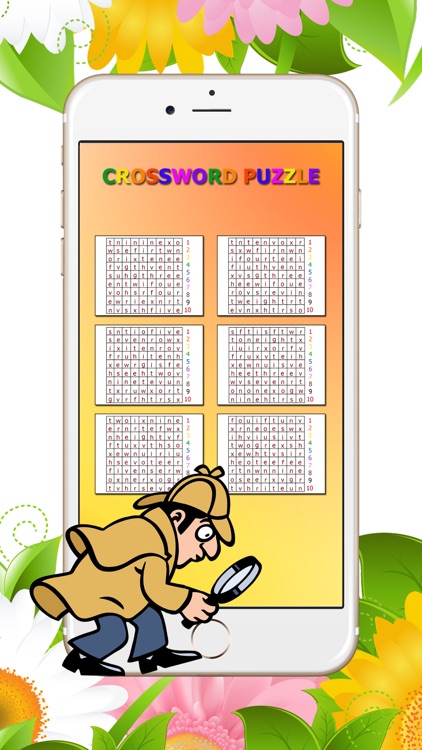 Crossword Puzzle Numbers: Games Word Search 1-10 in the space by paint