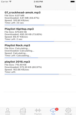 Free Mp3 music player & playlist manager for Dropbox library screenshot 2