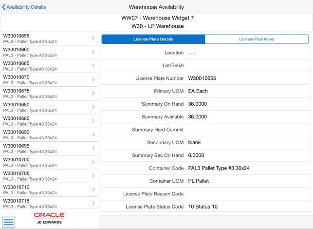 Warehouse Availability Tablet for JDE E1(圖3)-速報App