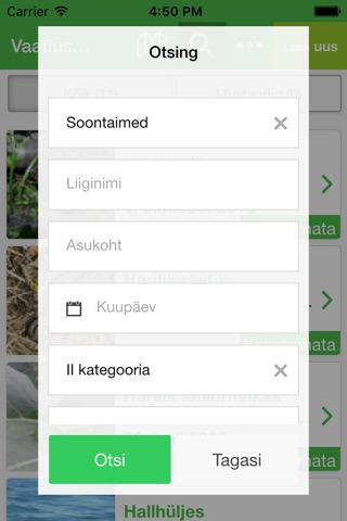 Loodusvaatluste Nutirakendus screenshot 3