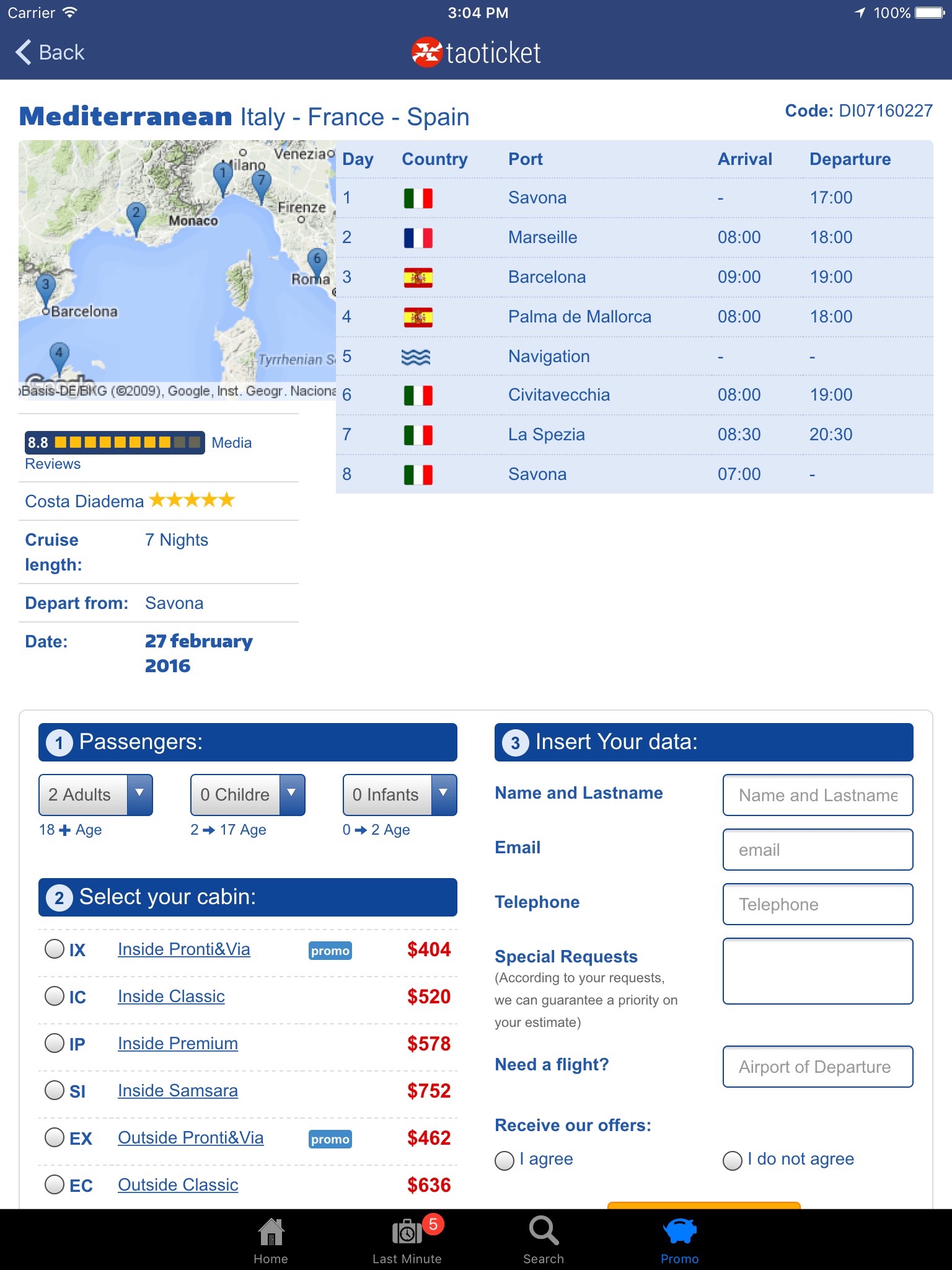 Taoticket - iPad Cruises screenshot 4