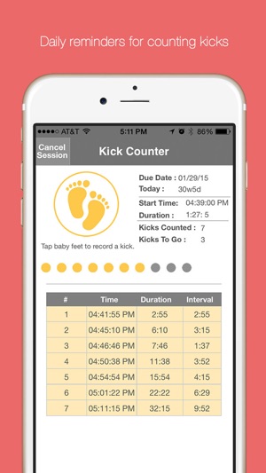 Baby Kick Counter & Monitor - Fetal move