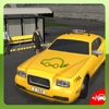 Electric Car Taxi Driver 3D Simulator: City Auto Drive to Pick Up Passengers