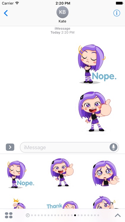 Violet Girl Stickers Pack For iMessage