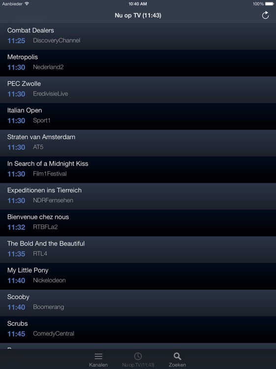 Nederlandse TV Guide voor iPad