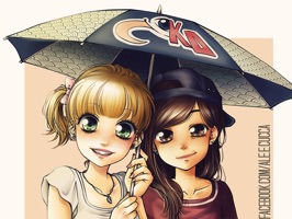 Adesivi di Ale&Cucca, un meraviglioso fumetto shojo italiano con due protagoniste femminili