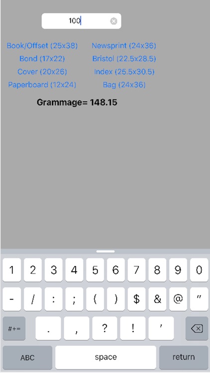 Basis Weight To Grammage