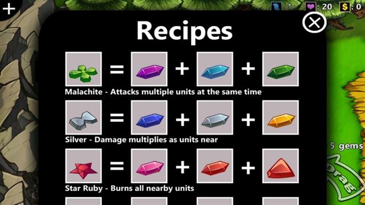 GEM TD - Synthetic stone tower defense game