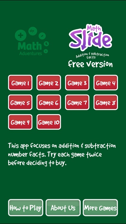 Math Slide: add & subtract