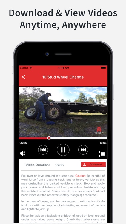 Trucker TV - Truck Wheel Changing Video App by Bruce Lane