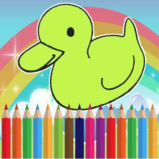 Funny Farm Animal Coloring Drawing for Kids Icon