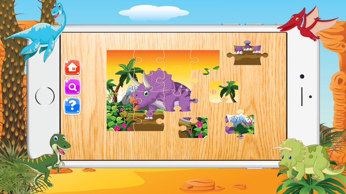 Cute Dinosaurs Cartoon Jigsaw Puzzles Kids Games