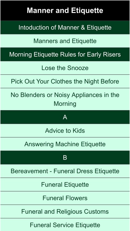 manner and etiquettes