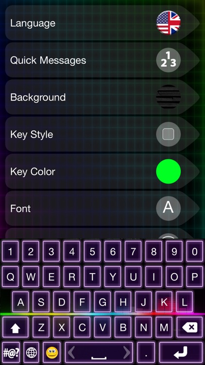 LED Keyboard Maker with Neon Backgrounds and Fonts