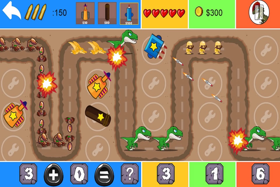 Dinosaur Math Tower Defense screenshot 2