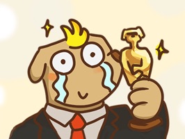 Enjoy 40 stickers of EXTRA, the dog who dreams of winning the greatest superstar academia awards