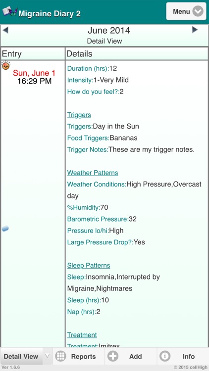 Migraine Diary 2 screenshot-3