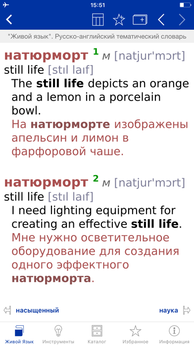 Тематические двуязычные словари "Живой язык" screenshot 4