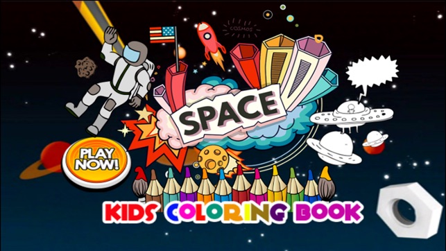 Space Galaxy coloring book drawing paint