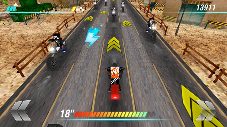 Cube Motorcycle City Roads: Free Block Racing Games Edition screenshot-3