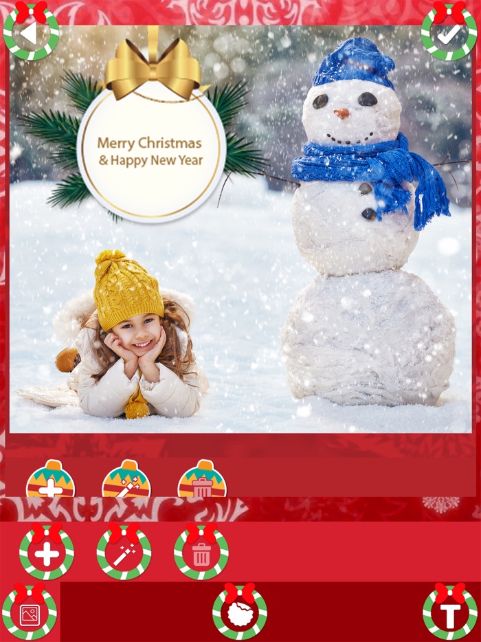 Merry Christmas Wishes - Photo Art Camera Stickers