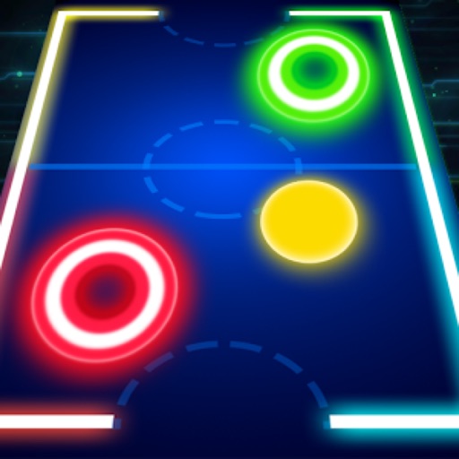 Glow Air Hockey : 2Players Free game mobile HD icon