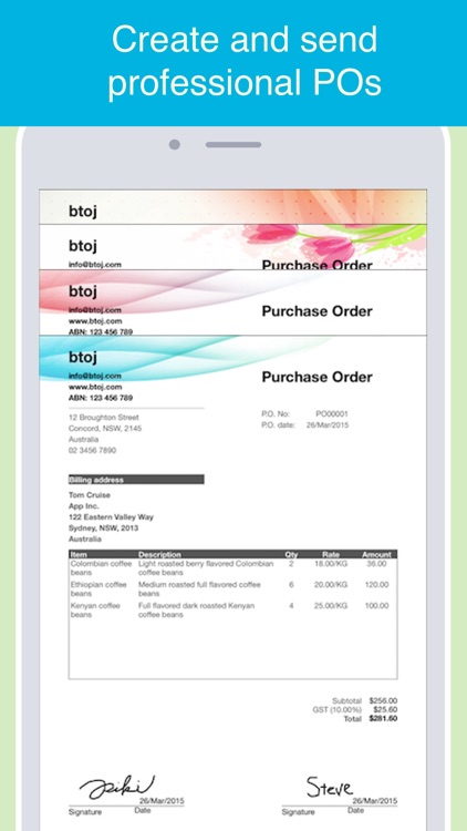 Purchase Order maker - Create and send POs in PDF