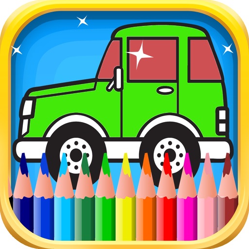 Coloring Book of Cars for Children Icon