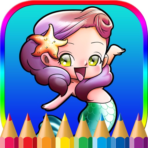 Mermaid Princess Coloring Pages Kids Painting Game iOS App