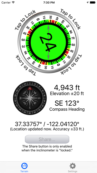 Avalanche Inclinometer iphone images