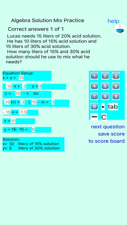 Algebra Solution Mix Practice