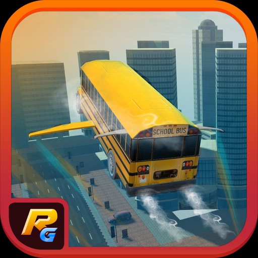 Flying School Bus Simulator – A Futuristic Game Icon