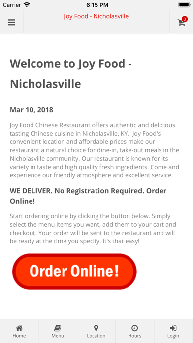 How to cancel & delete Joy Food Nicholasville from iphone & ipad 1