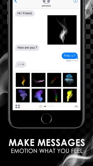 Smoke Art Emoji Stickers Keyboard Themes ChatStick(圖2)-速報App