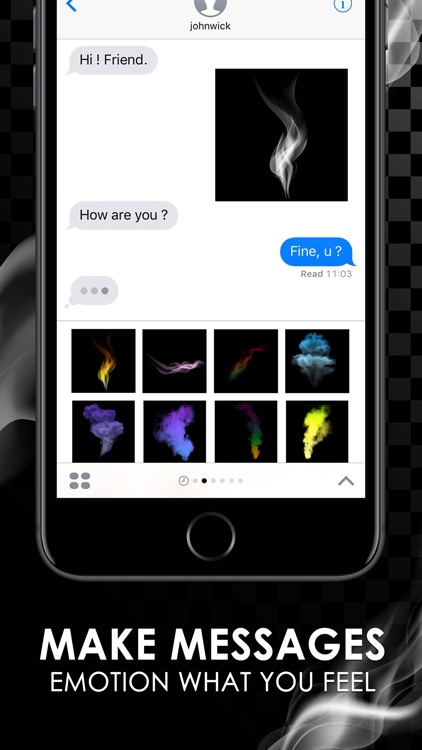 Smoke Art Emoji Stickers Keyboard Themes ChatStick