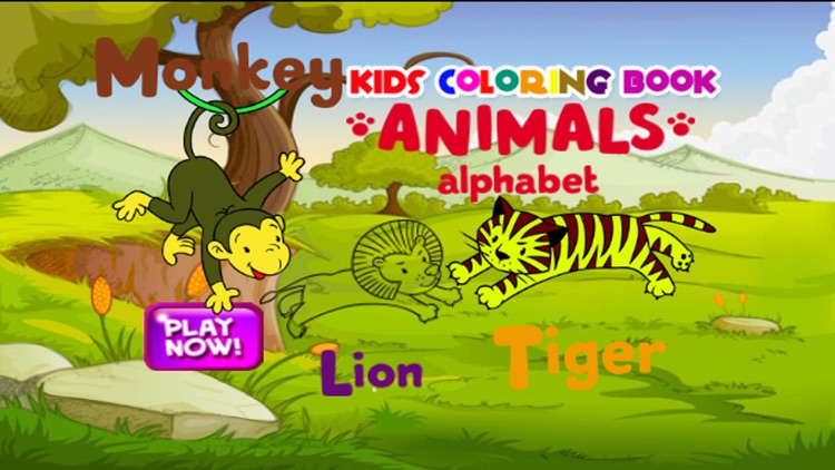 Cute animal alphabet coloring book for kids easy toddler game