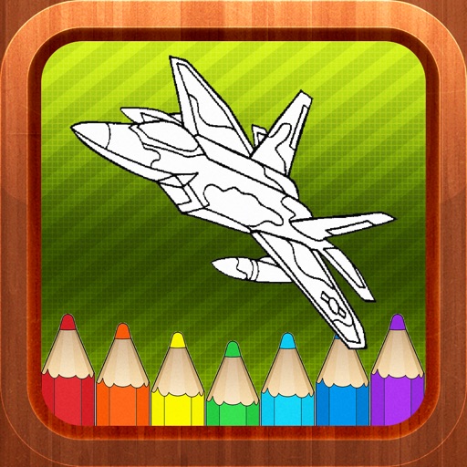 Airplane Vehicles Kids Coloring Books Games Free Icon