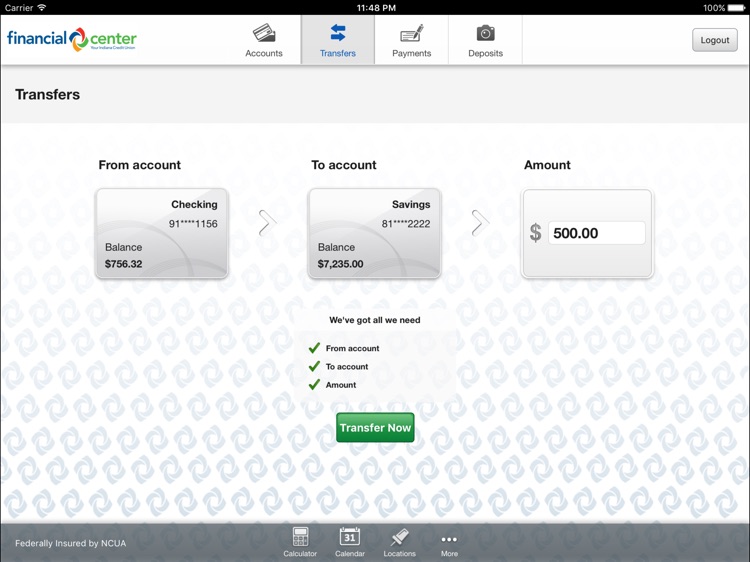 Financial Center First Credit Union for iPad screenshot-3