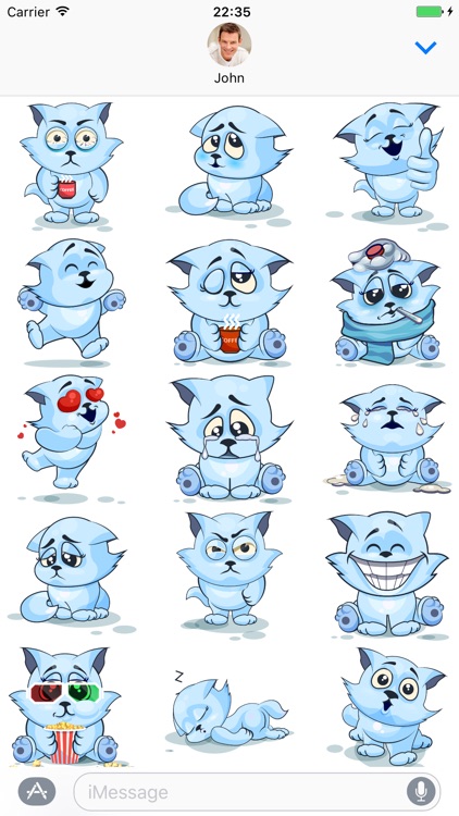 White Cat - Stickers for iMessage