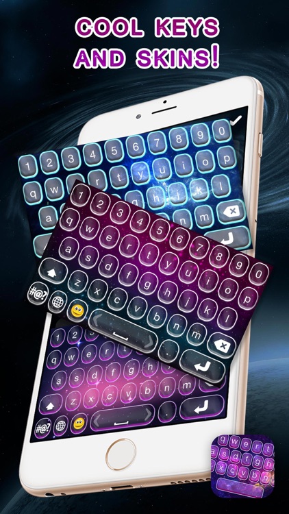 Galaxy Keyboard Skins – Glow.ing Space Themes and Color.ful Text Fonts for iPhone Free screenshot-3