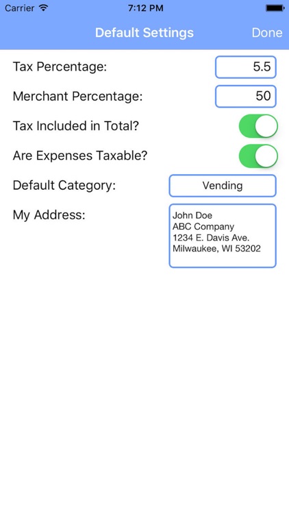 Vending Receipt
