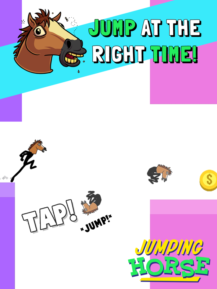 Jumping Horse Head Running Arcade Game
