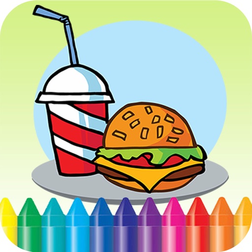 Food Coloring Book -  Drawing Painting for Kids Free Games Icon