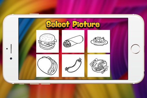 fast food court coloring book burrito burger show for kid screenshot 2